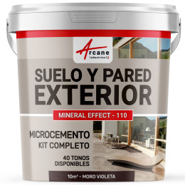 KIT BETÓN CIRÉ EXTERIOR - Betón alisado para suelos - paredes - terrazas y escaleras - Moro Violeta - 10 m² (para 2 capas)