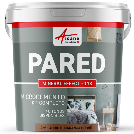 KIT DE HORMIGÓN PULIDO PARA PAREDES - Achiote Naranja Cobre  - 2 m² - Satinado