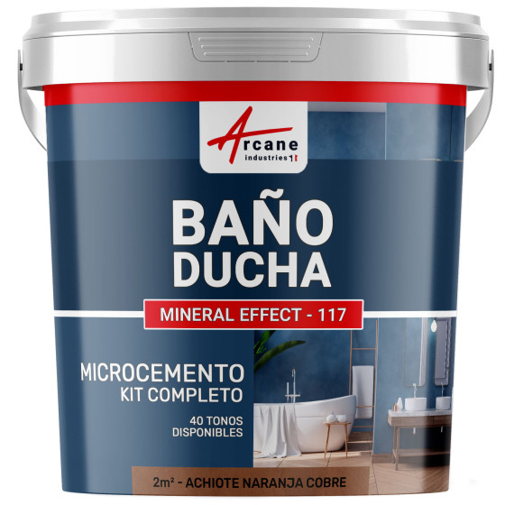 Kit de Microcemento para Baño: Revestimiento Impermeable - Achiote Naranja Cobre  - 2 m² (en 2 capas)