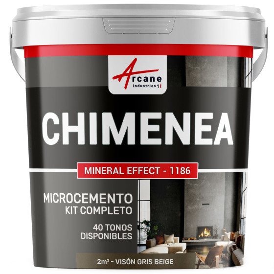 Kit de Hormigón Pulido para Chimenea - Visón Gris Beige  - 2 m² (en 2 capas)