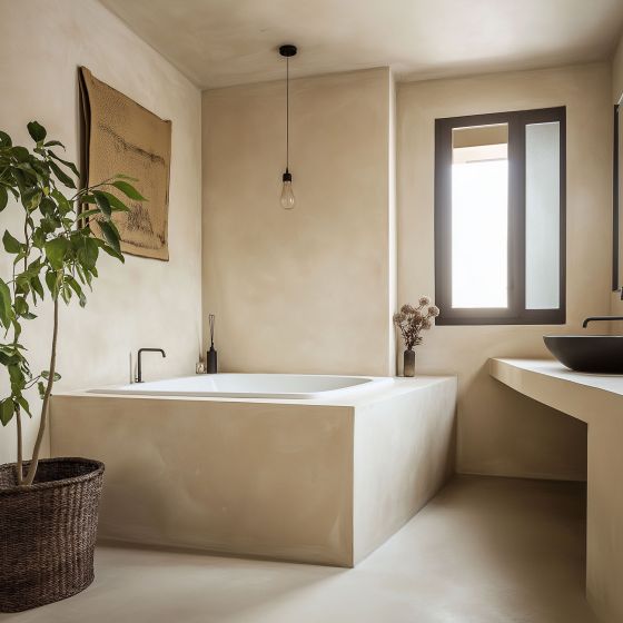 Kit Cemento Cerato beige per Bagno: Rivestimento impermeabile