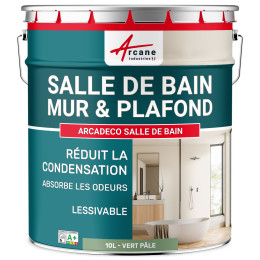 Peinture salle de bain vert mur et plafond :ARCADÉCO SALLE DE BAIN 10 L - Vert Pâle - RAL 6021