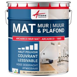 Matte acrylmuurverf: ARCADECO - 1665 Licht ivoorkleurig- RAL 1015 - 10 L