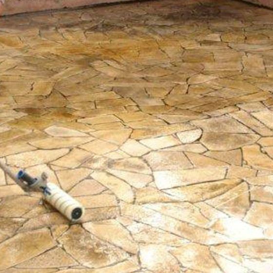 Waterdichtingskit voor betegeld terras: Waterdichtingshars, vernis, beloopbare afwerkingshars: KIT ARCACLEAR TERRAS