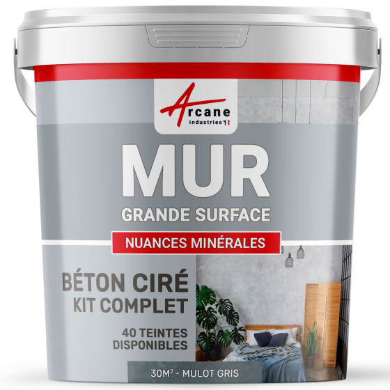 KIT BTON CIR MURS GRANDE SURFACE - B‚ton cir‚ sp‚cial murs-Kit30m2-Mulot-Gris-Aspect / Couleur