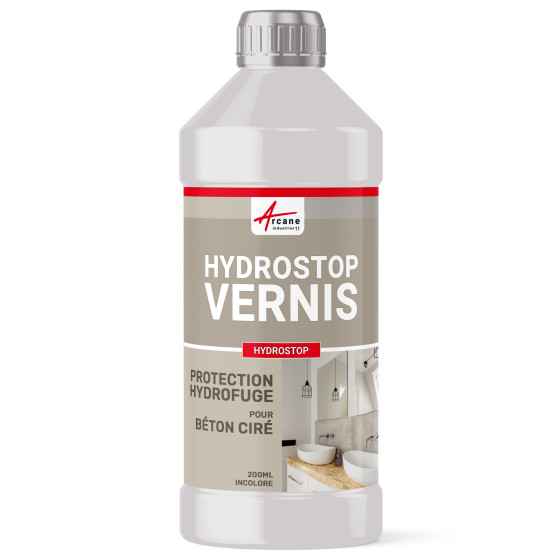 Vernis pour Béton Ciré, protection hydrofuge, oléofuge : HYDROSTOP-200ML-Transparente-Aspect / Couleur