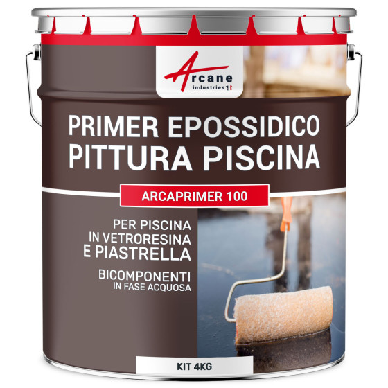 Primer epossidico per piscine in vetroresina e piastrelle - ARCAPRIMER 100 4 kg (fino a 20 m²)
