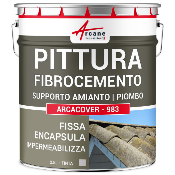 Vernice in fibrocemento e incapsulamento di supporto amianto e piombo: ARCACOVER - 983 2.5 L Grigio
