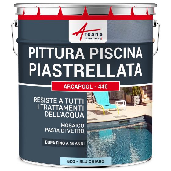 Pittura per Piastrelle Piscina per Piscine Piastrellate 5 kg  Blu Chiaro
